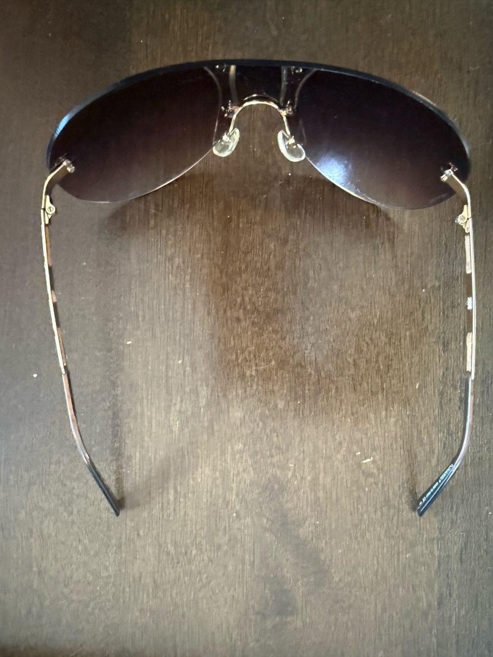 CHANEL Oversized Rimless Sunglasses in Gradient Purple with Gold CC Accents - Picture 9 of 14